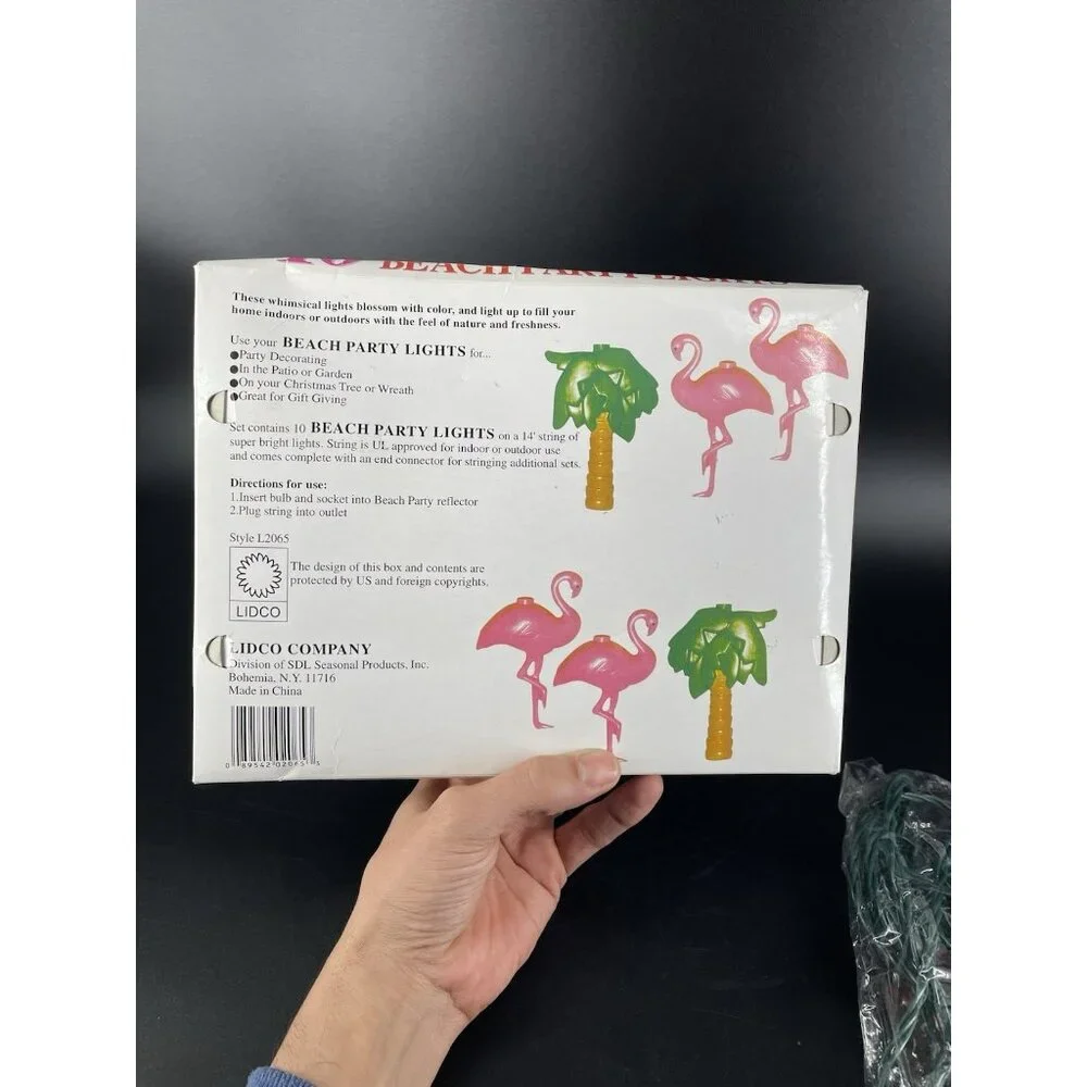 Lidco Party Lights Flamingo Palm Tree Blow Mold Patio Lighting 10pc NEW!